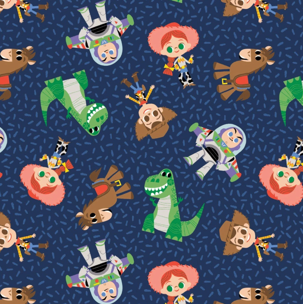 Toy Story Let's Play - Let's Play - Navy Fabric - 1/2 Meter - Cotton Fabric
