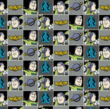 Load image into Gallery viewer, Disney/Pixar Toy Story Collection III Buzz Spotlight-Buzz Block-Grey Fabric - 1/2 Meter - Cotton Fabric
