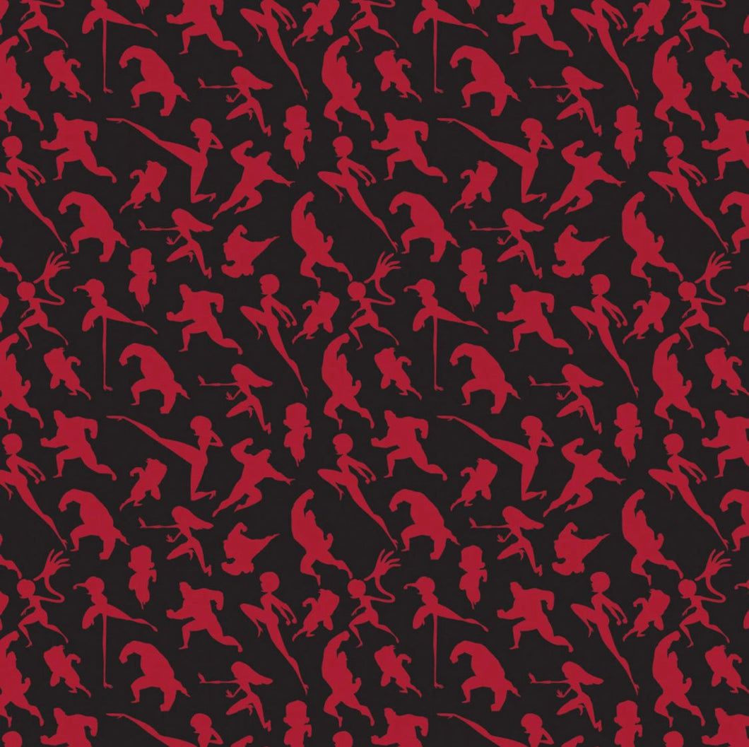 The Incredibles Silhouettes - Black Fabric - 1/2 Meter - Cotton Fabric