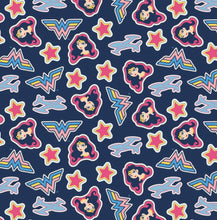 Load image into Gallery viewer, Young DC Wonder Woman Navy  23421457 02 Fabric - 1/2 Meter - Cotton Fabric
