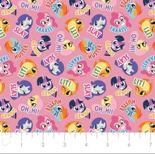 Charger l&#39;image dans la galerie, My Little Pony II - Pony Toss - Pink Fabric - 1/2 Meter - Cotton Fabric
