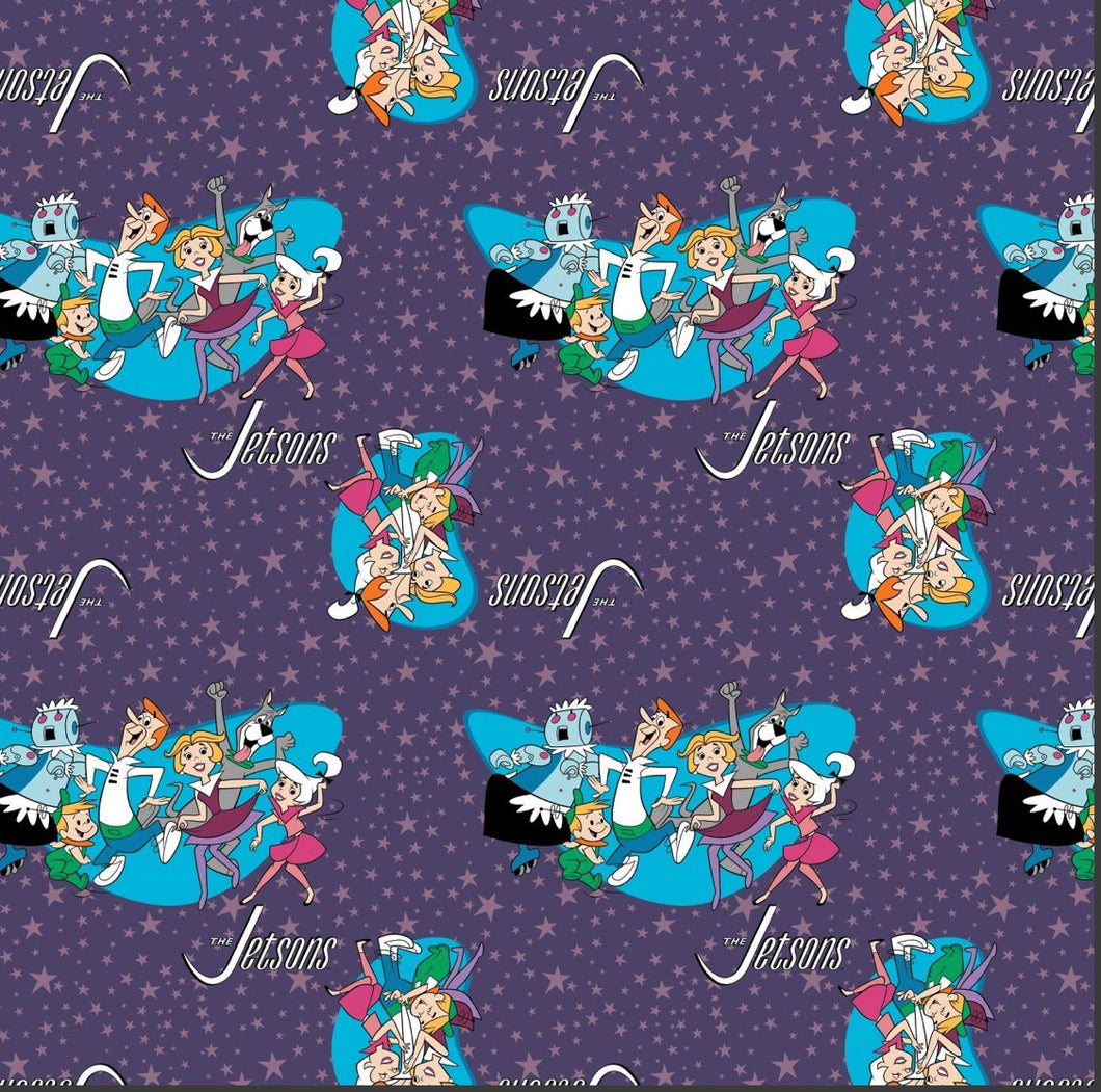 The Jetsons - Retro Shapes - Purple Fabric - 1/2 Meter - Cotton Fabric