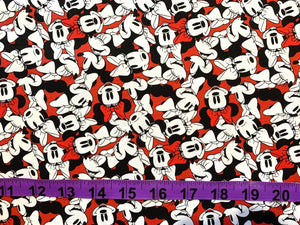 Minnie Tossed Face 85271010 02 Red Fabric - 1/2 Meter - Cotton Fabric