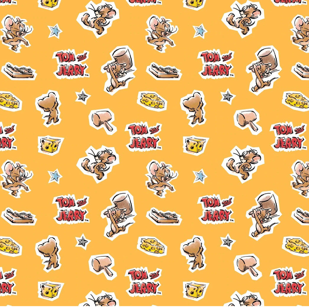 Tom and Jerry Foes Forever - Jerry 24160204 01 Fabric - 1/2 Meter - Cotton Fabric