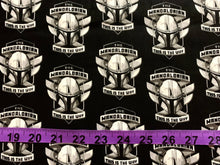 Charger l&#39;image dans la galerie, Star Wars Mandalorian II Helmet Badge Black Fabric - 1/2 Meter - Cotton Fabric
