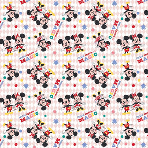 Character Nursery - Mickey Mouse Magic - Pink Fabric - 1/2 Meter - Cotton Fabric